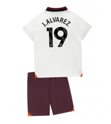 Manchester City Julian Alvarez #19 Borta Kläder Barn 2023-24 Kortärmad (+ Korta byxor)